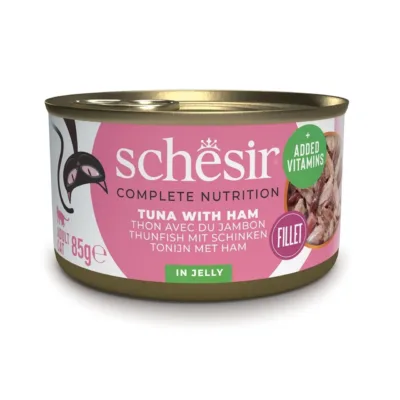 Schesir tuunikala ja singiga kassitoit 85g purk