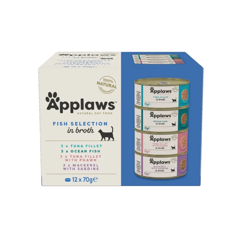 Applaws Fish Selection 12x70g gluteenivaba märgtoit täiskasvanud kassidele kalaga