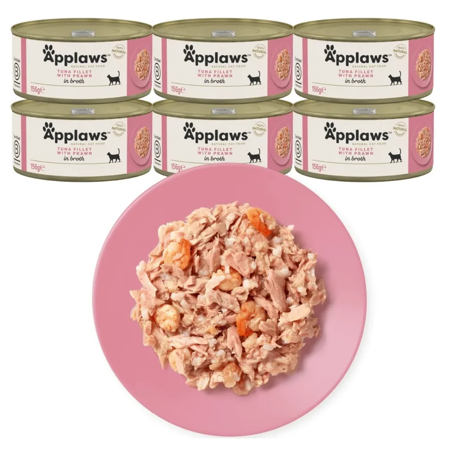 Applaws tuunikala ja krevettidega gluteenivaba märg kassitoit 6x156g - 4
