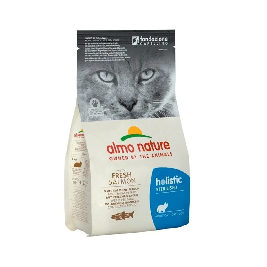 Almo Nature Holistic Sterilised Salmon 2 kg gluteenivaba kuivtoit steriliseeritud täiskasvanud kassidele