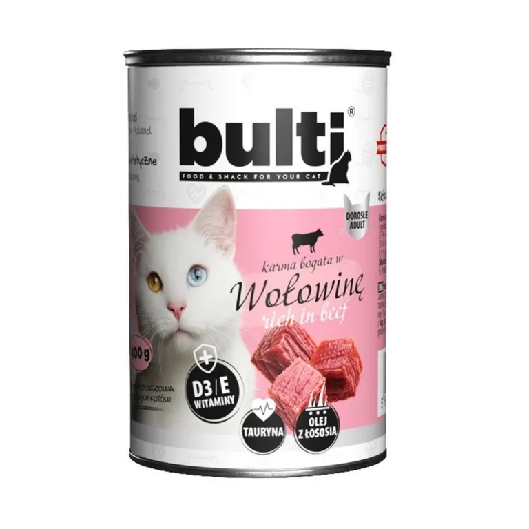 veiseliha märgtoit kassile BULTI 400g konserv pakend