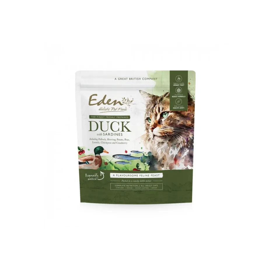 Eden Duck & Sardine 1,5 kg pardilihaga teraviljavaba kuivtoit kassidele