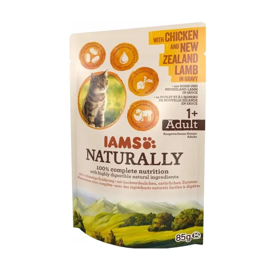 kanaliha ja lambalihaga kassitoit IAMS Naturally 85g