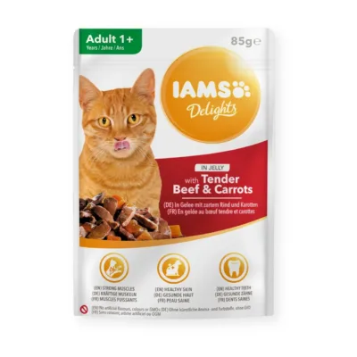 veiseliha ja porgandiga kassitoit želees IAMS Delights