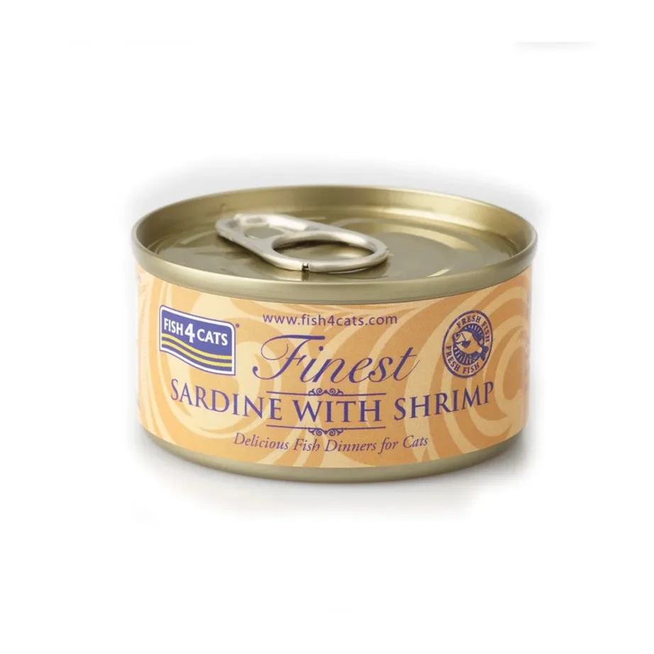 Fish4Cats Sardine with Shrimp 70g märg kassitoit täiskasvanud kassidele, gluteeni-, soja- ja suhkruvaba