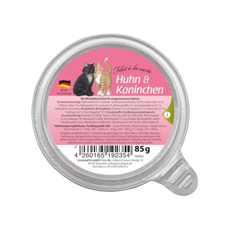kana ja küülikuga kassitoit GranataPet Filet á la carte pakend