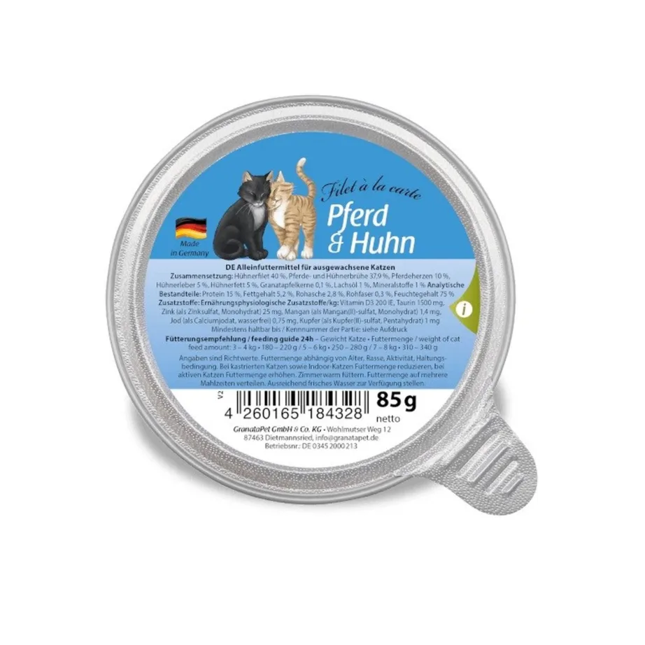 GranataPet Filet á la carte hobuseliha kana märgtoit kassile 85g pakend