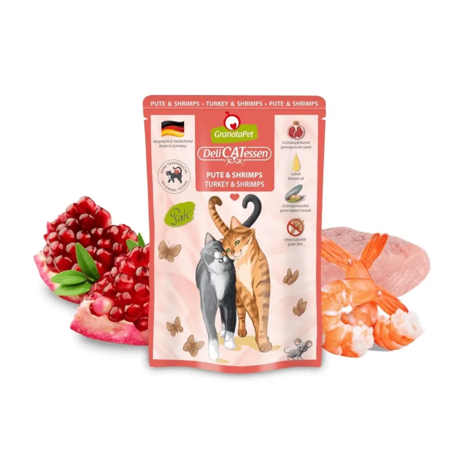 kalkuni ja krevettidega märg kassitoit GranataPet 85g