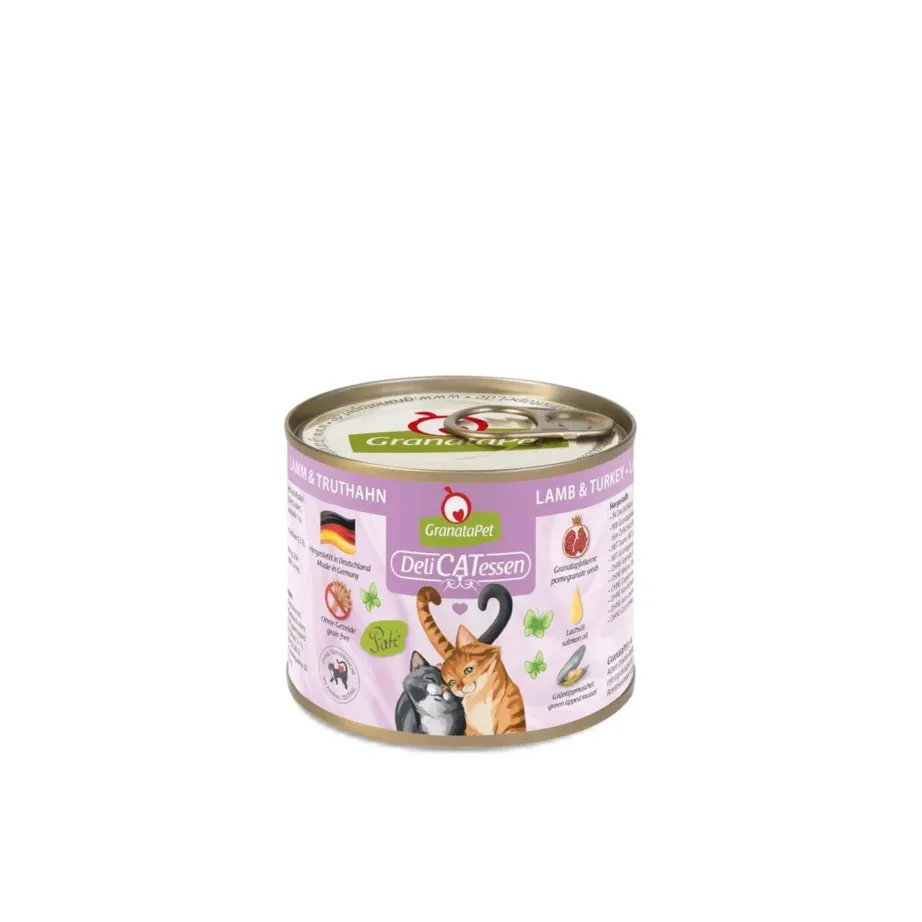 GranataPet DeliCATessen 200g lambalihaga gluteenivaba täissööt täiskasvanud kassile, teravilja- ja kanavaba märgtoit