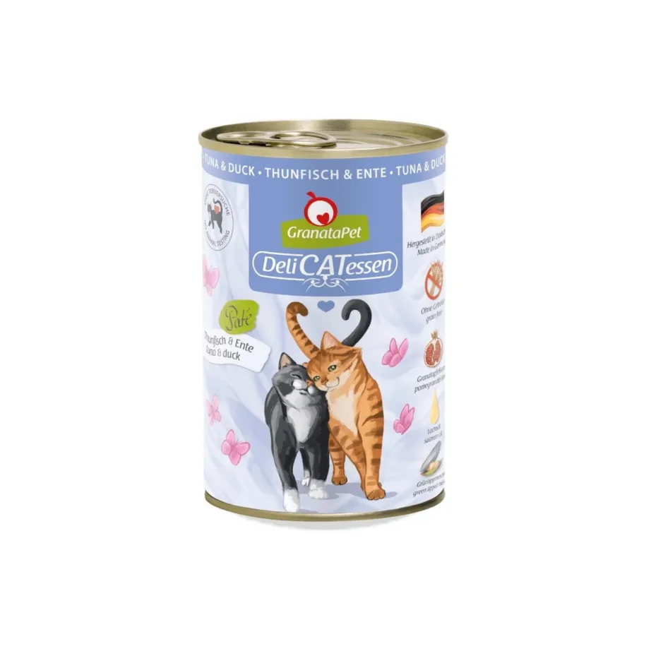 GranataPet DeliCATessen 400g tuunikala ja pardilihaga gluteenivaba täissööt täiskasvanud kassile