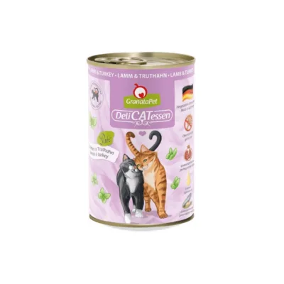 lambalihaga teraviljavaba kassitoit GranataPet DeliCATessen 400g purk