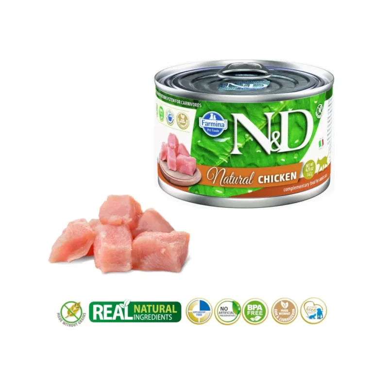 kana märgtoit kassile Farmina N&D Natural 140g kanaliha tükkidega