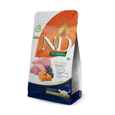 Farmina N&D Pumpkin lambaliha kuivtoit steriliseeritud kassile 1,5kg