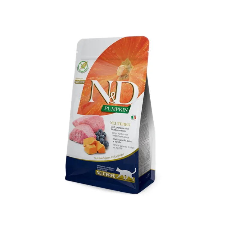 Farmina N&D Pumpkin lambalihaga kassitoit kastreeritud kassile, 300g pakend