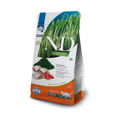 Farmina N&D Spirulina Herring heeringa kuivtoit kassile