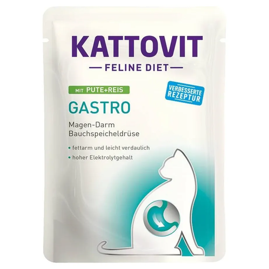 KATTOVIT Feline Diet Gastro 12 x 85g gluteenivaba veterinaarne linnulihaga märgtoit seedimisprobleemidega täiskasvanud kassidele – 2