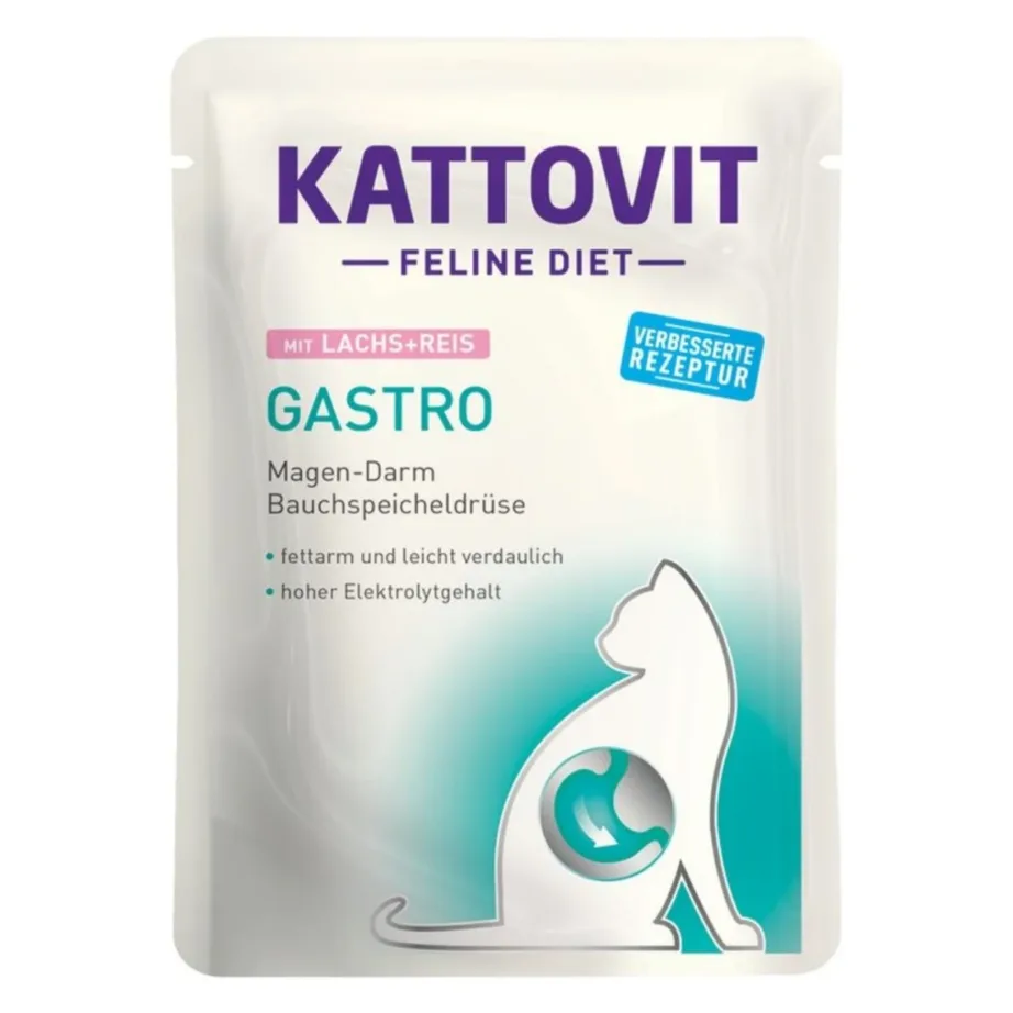 KATTOVIT Feline Diet Gastro 12 x 85g gluteenivaba veterinaarne linnulihaga märgtoit seedimisprobleemidega täiskasvanud kassidele – 5