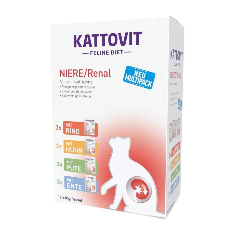 KATTOVIT Feline Diet Niere/Renal 12 x 85g linnulihaga märgtoit täiskasvanud kassidele neerude toetuseks