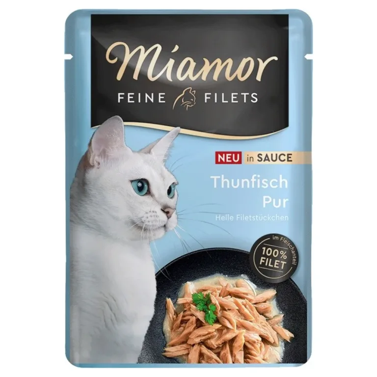 Tuunikalaga märg kassitoit Miamor Fine Filets pakendis