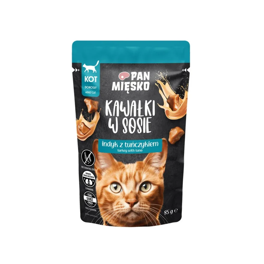 kalkuni ja tuunikalaga kassitoit PAN MIĘSKO 85g pakend