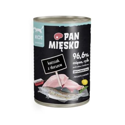 kana ja tursaga märg kassitoit Mr. Meat 400g purk