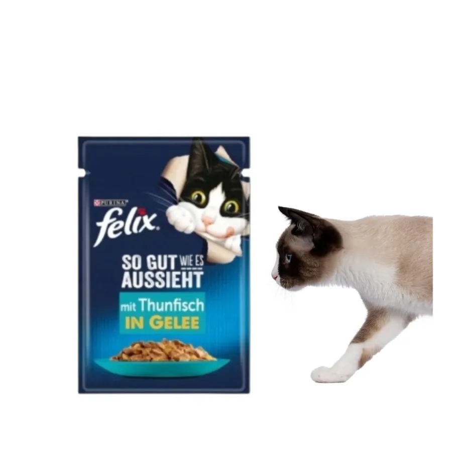 Purina Felix MIX 120x85g kassidele, veise-, kana-, tursa- ja tuunikalamaitseline märgtoit, 120 portsjonit – 3