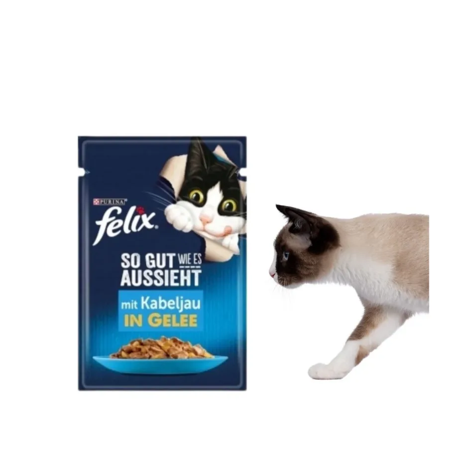 Purina Felix MIX 120x85g kassidele, veise-, kana-, tursa- ja tuunikalamaitseline märgtoit, 120 portsjonit – 4