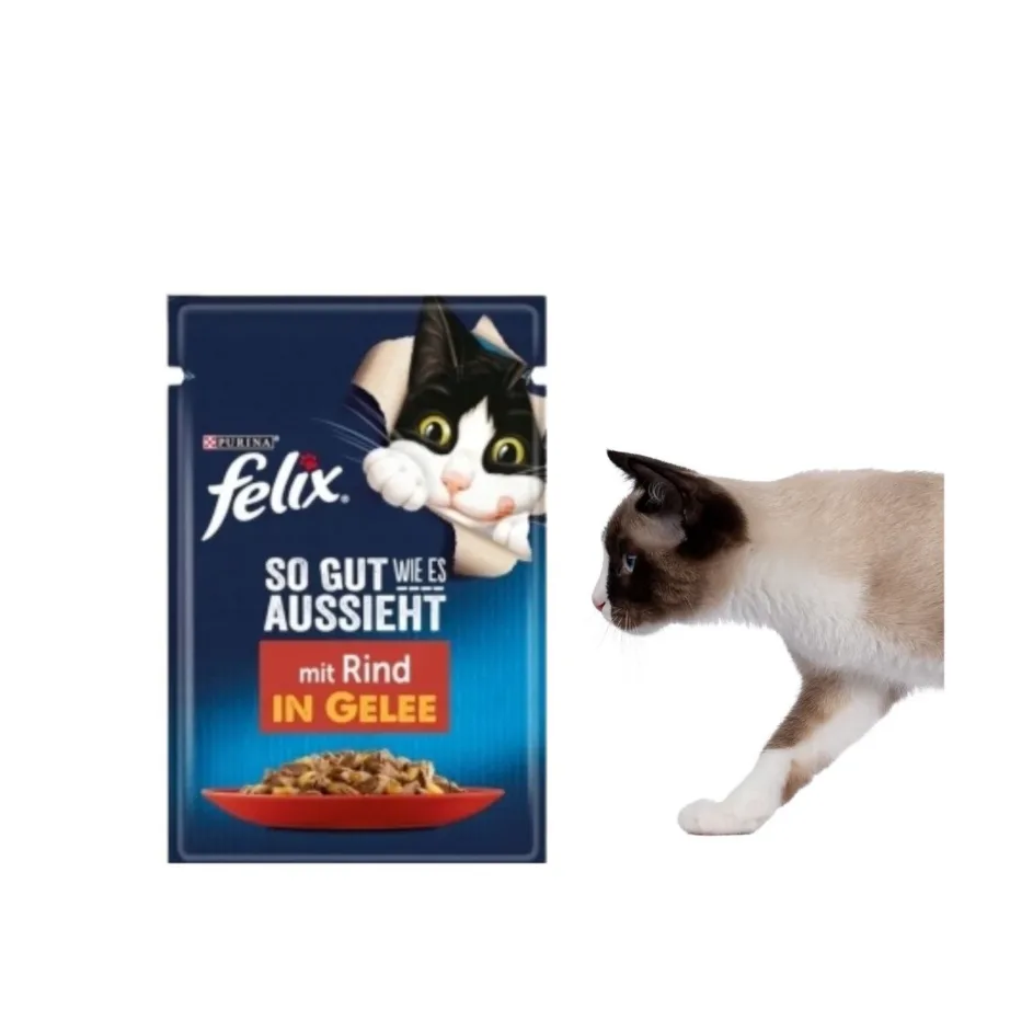 Purina Felix MIX 120x85g kassidele, veise-, kana-, tursa- ja tuunikalamaitseline märgtoit, 120 portsjonit – 6