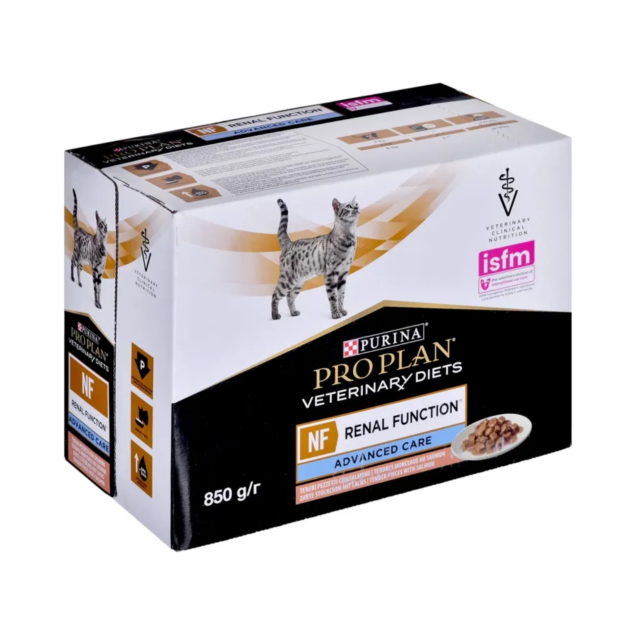 Purina Pro Plan Veterinary Diets NF Renal Function Salmon 10x85g märgtoit neeruprobleemidega täiskasvanud kassidele
