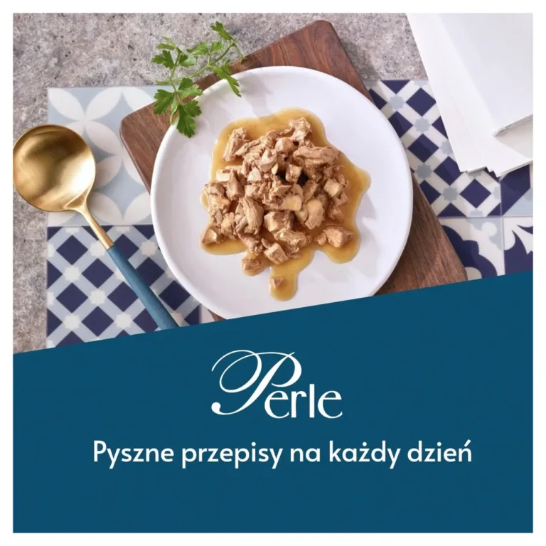 Purina Gourmet Perle märgtoit kotikeses taldrikul, maitseroheline