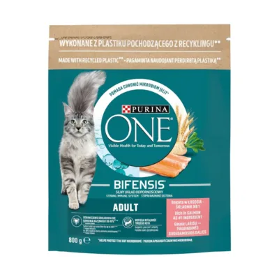 lõhega kuivtoit kassile Purina ONE Bifensis 800g pakk
