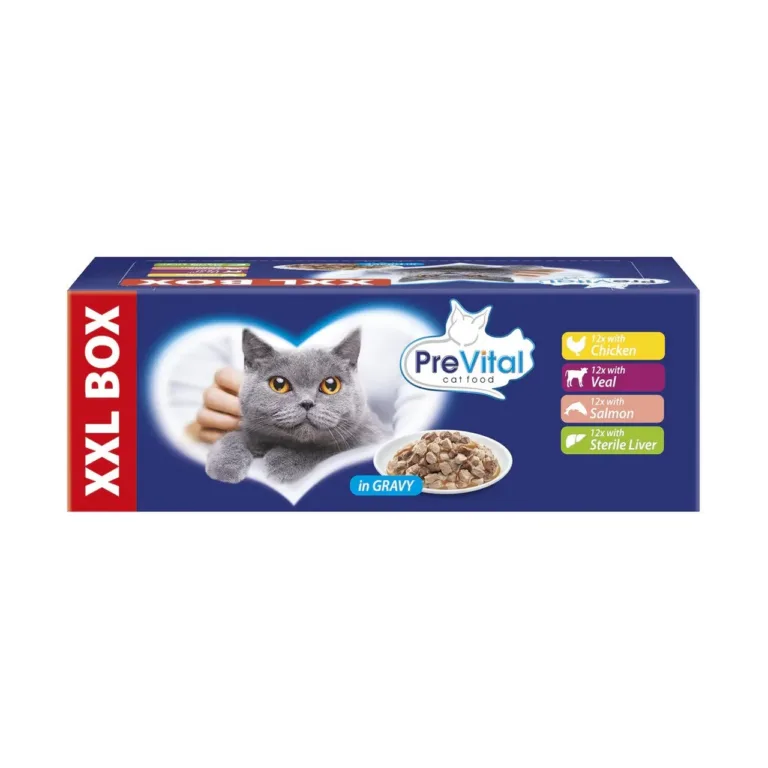 PreVital XXL Box märg kassitoit kastmes 48x100g pakend