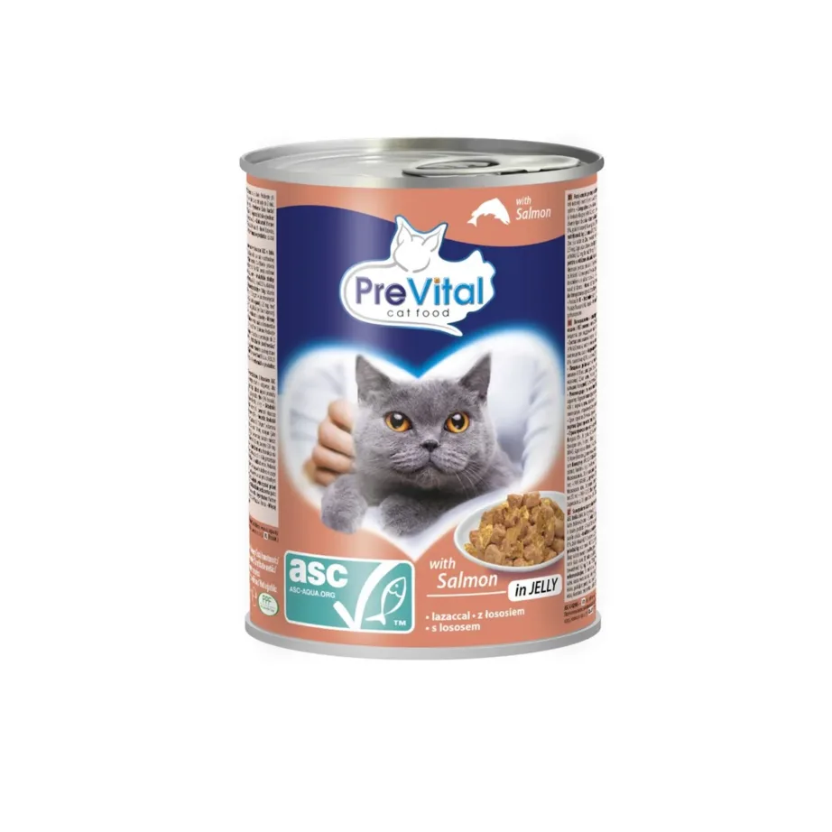 PreVital ASC lõhega tarretises 415g märgtoit täiskasvanud kassile, konserv