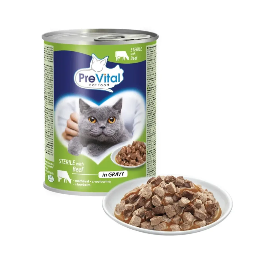 PreVital Sterile Beef 415 g veiselihaga märgtoit täiskasvanud steriliseeritud kassidele – 2