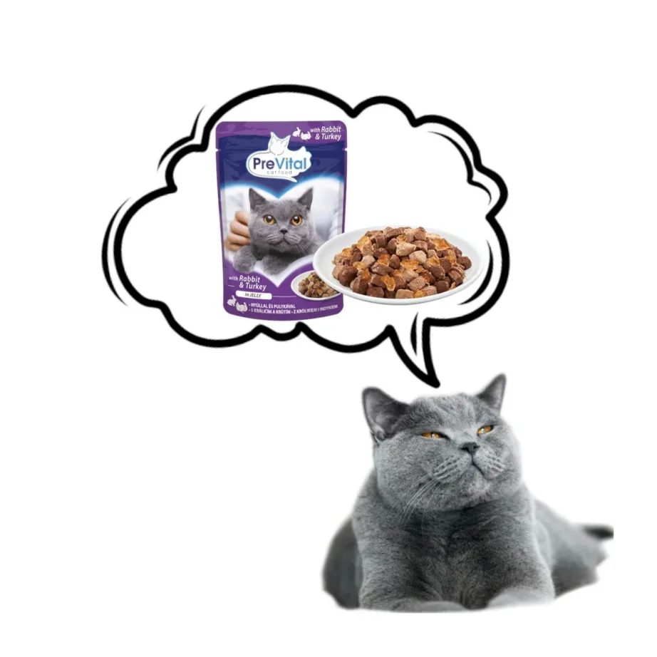 PreVital Turkey & Rabbit 100g märgtoit täiskasvanud kassile, kotis – 3