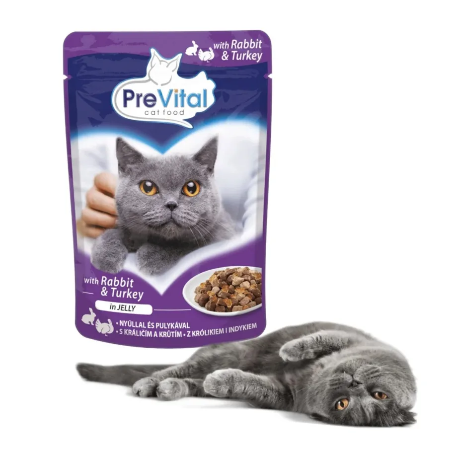 PreVital Turkey & Rabbit 100g märgtoit täiskasvanud kassile, kotis – 4