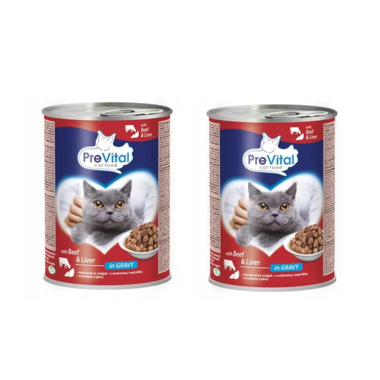 PreVital veiseliha ja maksa märg kassitoit 2x415g purgid