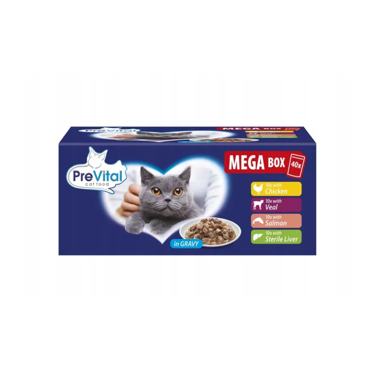 PreVital Mega Box märg kassitoit pakend