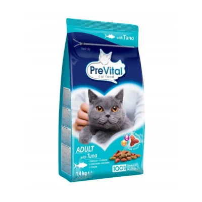 PreVital Adult Tuna kasside kuivtoit 1,4 kg pakend