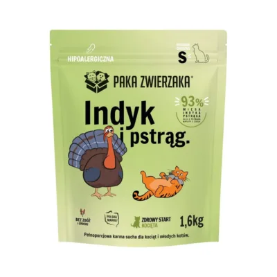 kalkuni ja forelli kuivtoit kassipoegadele, PAKA ZWIERZAKA pakk