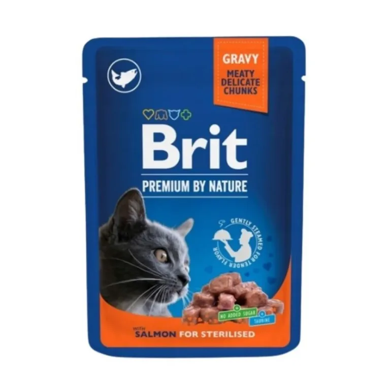 Brit Premium steriliseeritud kasside lõhe märgtoit 100g
