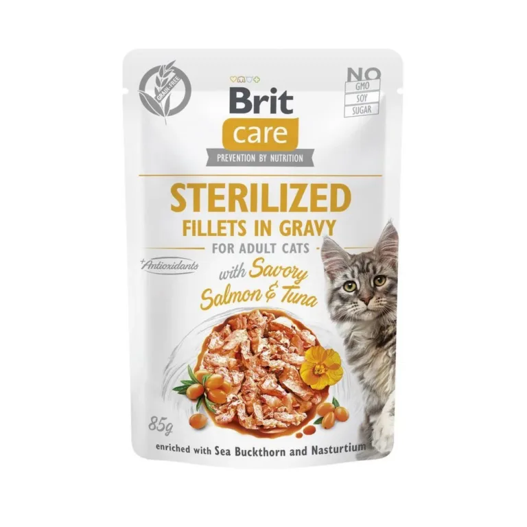steriliseeritud kassi lõhe märgtoit Brit Care 85g pakk