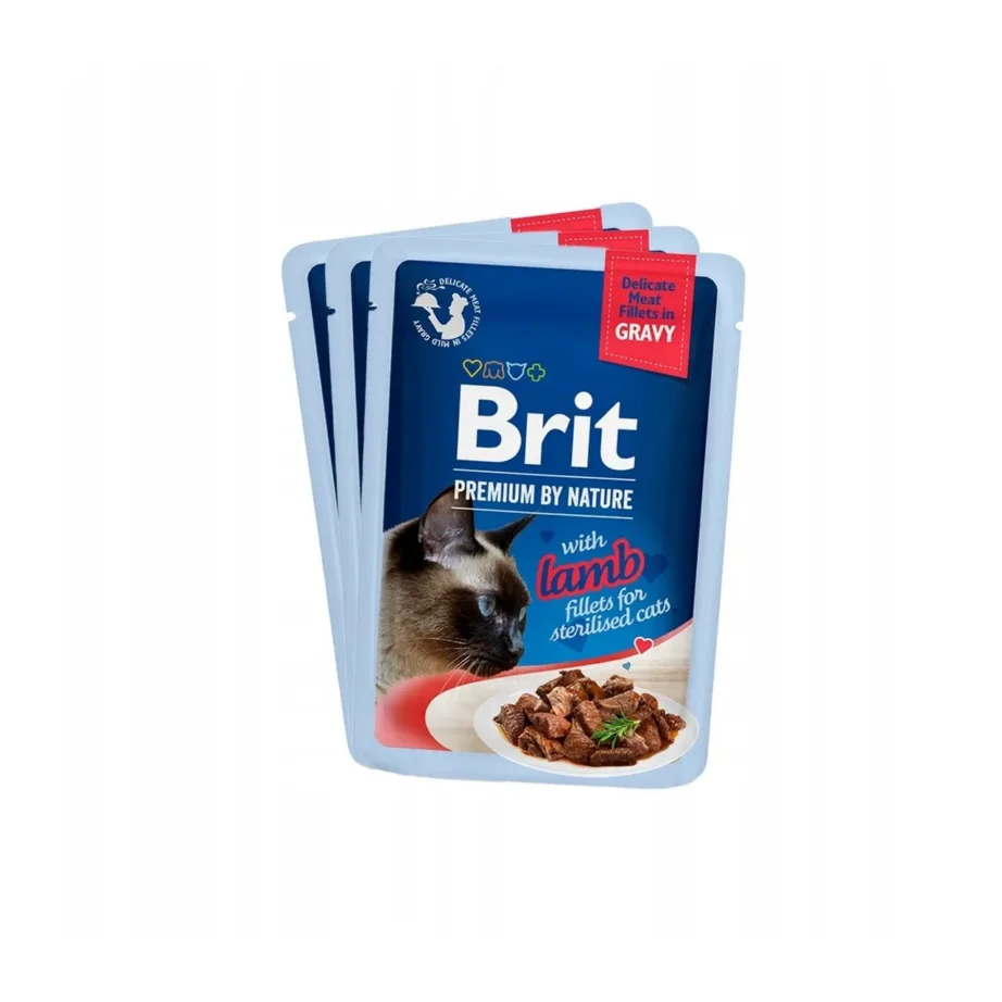 Brit Premium by Nature Sterilised 12x85g segumaitselised kastmes kassitoidu pakid täiskasvanud steriliseeritud kassidele – 4