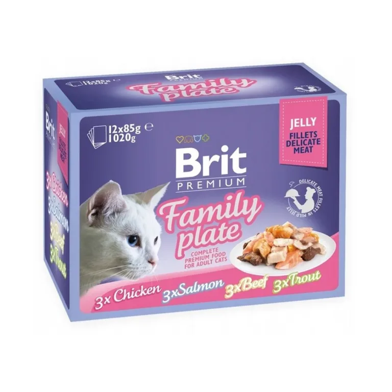 märgtoit kassidele fileed želees Brit Premium Family Plate