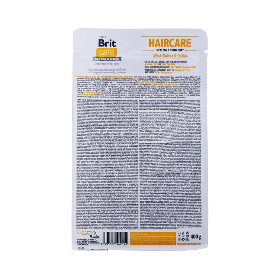 Brit Care Grain Free Haircare 400 g teraviljavaba kuivtoit lõhe ja kanaga täiskasvanud kassile karva ja naha tervise toetamiseks – 2