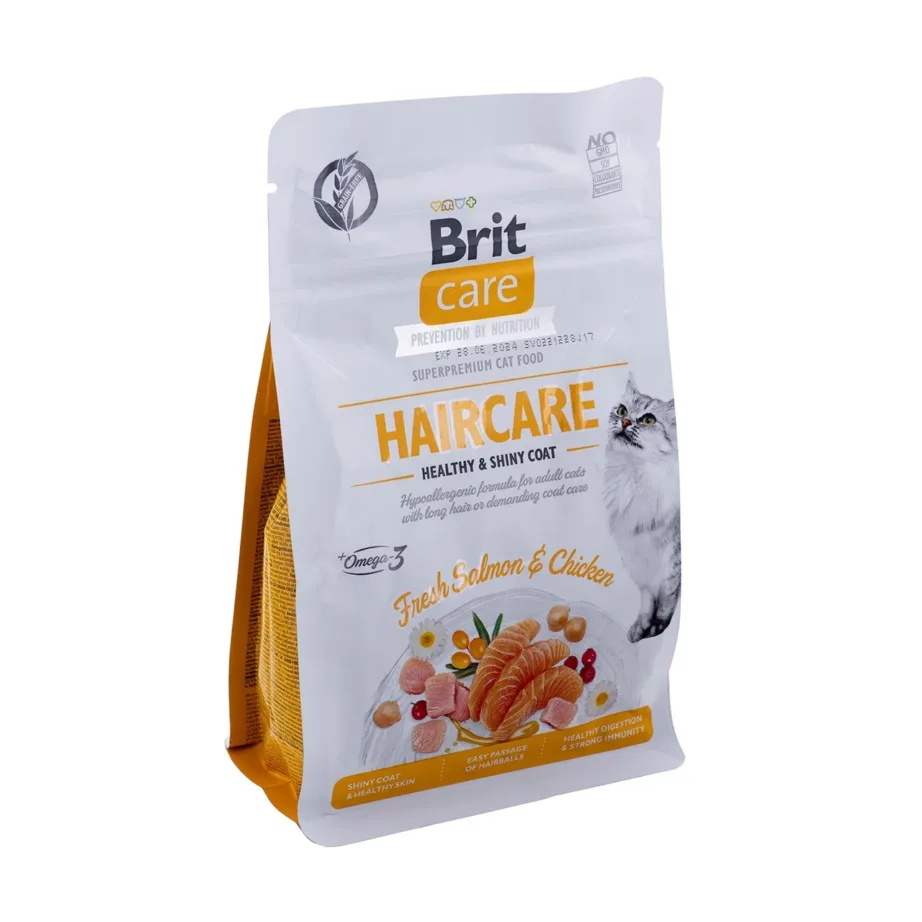 Brit Care Grain Free Haircare 400 g teraviljavaba kuivtoit lõhe ja kanaga täiskasvanud kassile karva ja naha tervise toetamiseks – 4
