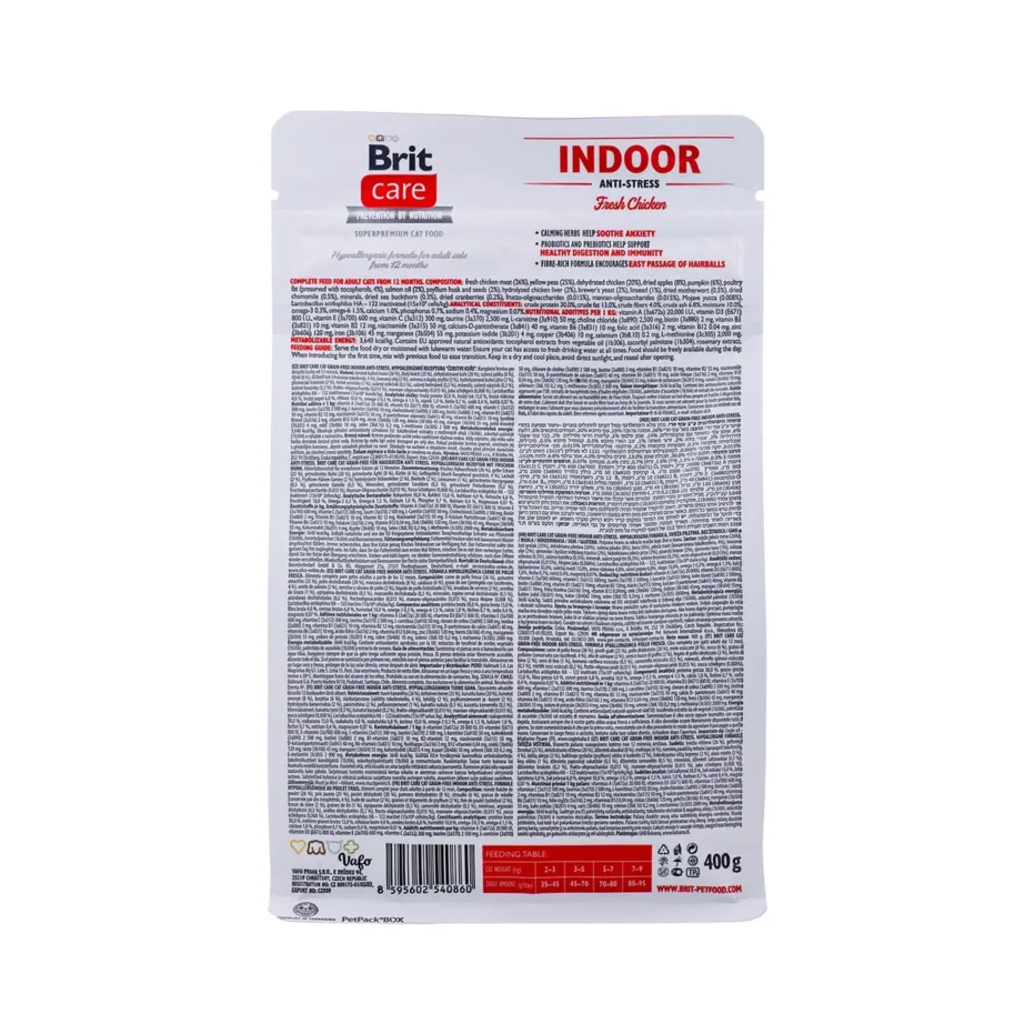 Brit Care Grain-Free Indoor Anti-Stress 400g gluteenivaba kuivtoit täiskasvanud toakassile kanaga – 3