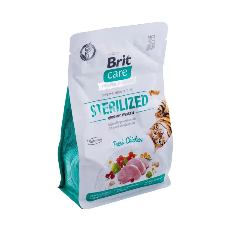 steriliseeritud kassi teraviljavaba kuivtoit Brit Care pakend