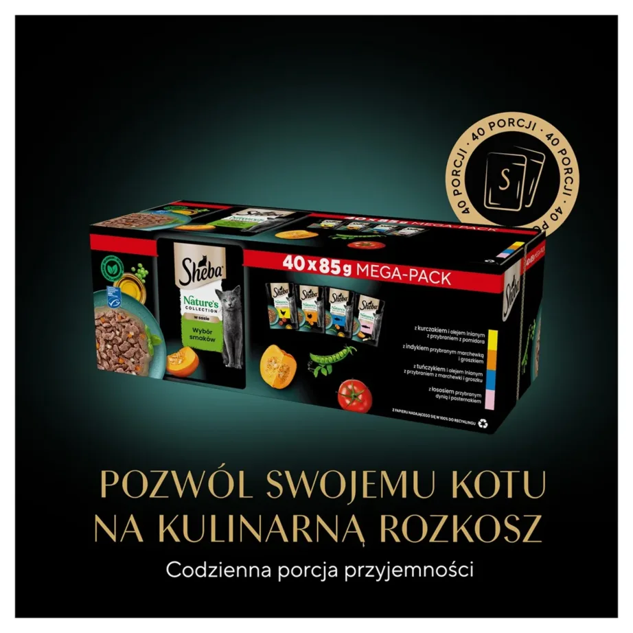 Sheba Nature’s Collection Mix 40x85g gluteenivaba märgtoit täiskasvanud kassidele lõhe, tuunikala, kana ja kalkuniga – 5