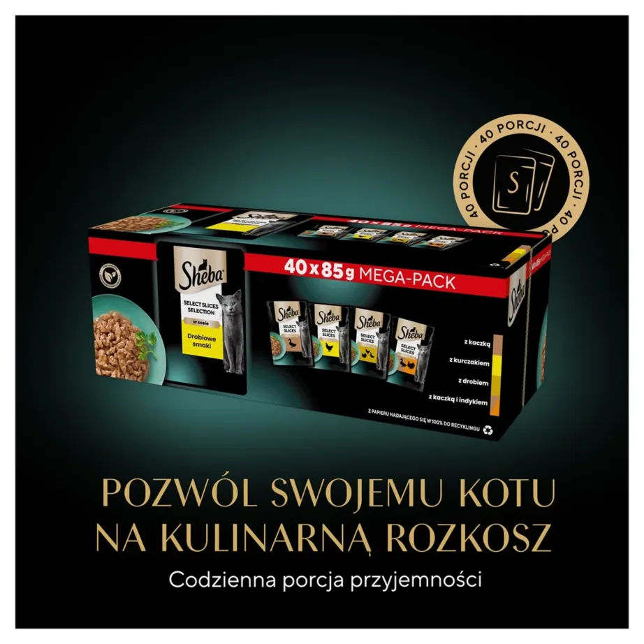 Sheba Selection Select Slices 40 x 85g linnulihamaitseline märgtoit täiskasvanud kassidele – 6